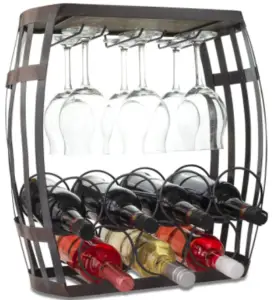 MEK Wine Bottle and Glass Free Standing Rack