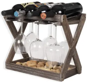 Solid wood wine glass rack 