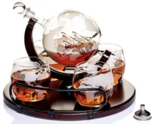 Whiskey decanter sets globe